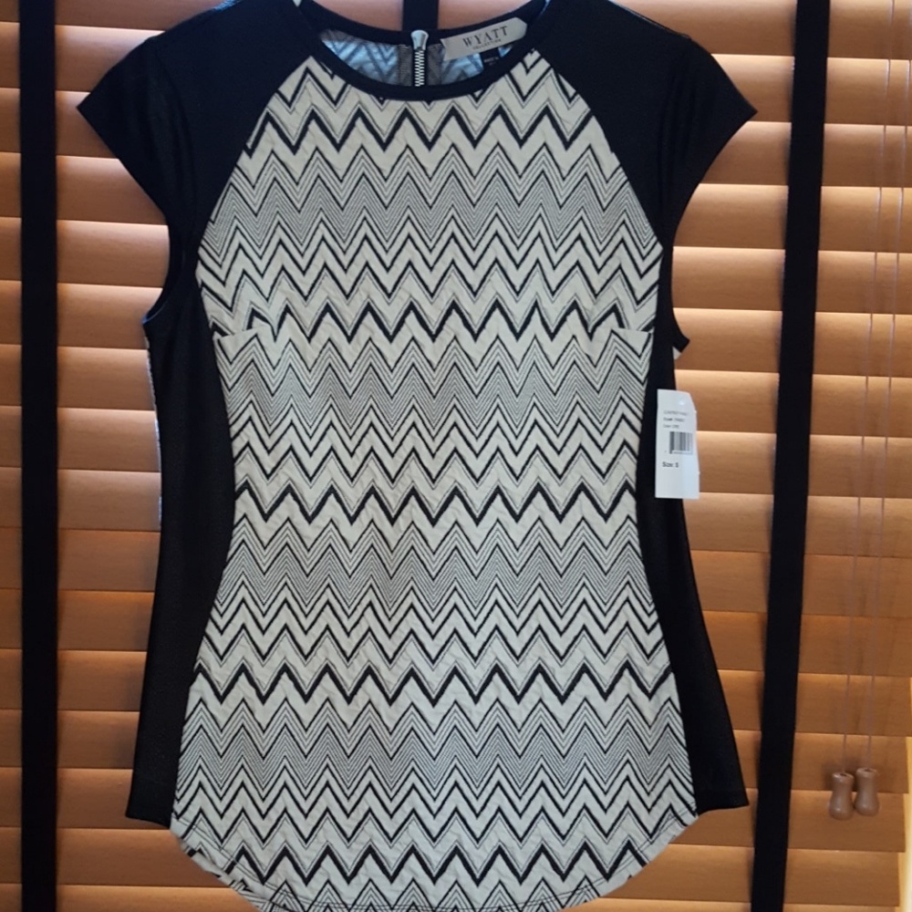Wyatt faux leather detail top